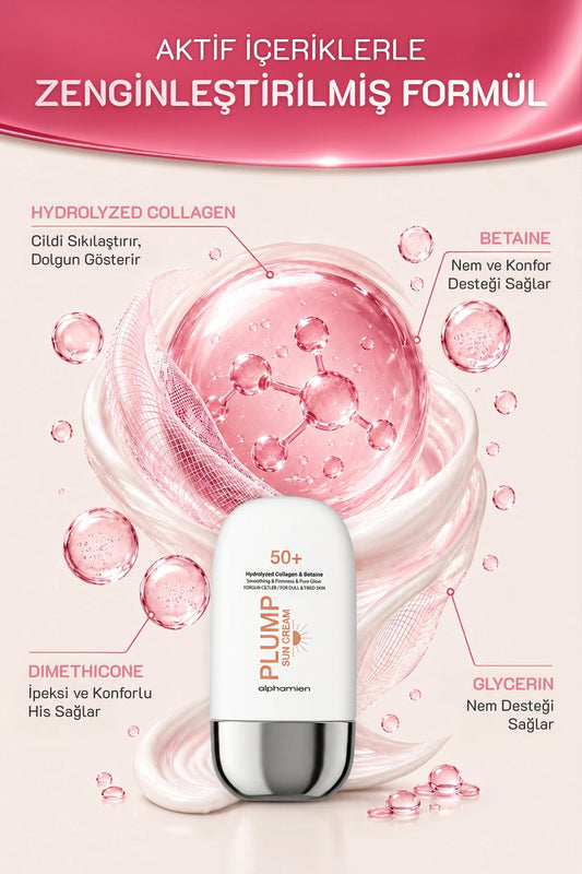 Plump Sun Cream Hydrolyzed Collagen & Betaine / Yorgun Ciltlere Özel SPF50+ PA+++++ UVA/UVB 50ml