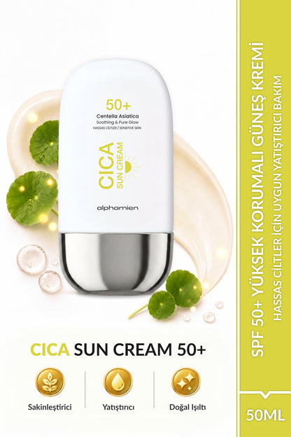 Cica Sun Cream + Plump Sun Cream + Hydra Sun Cream SPF50+ PA++++ UVA/UVB 50 ml 3’li Güneş Kremi Seti