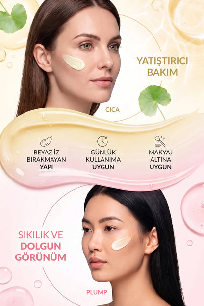 Cica Sun Cream + Plump Sun Cream SPF50+ PA++++ UVA/UVB 50 ml 2’li Güneş Kremi Seti