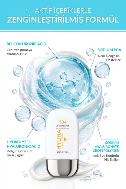 Cica Sun Cream + Plump Sun Cream + Hydra Sun Cream SPF50+ PA++++ UVA/UVB 50 ml 3’li Güneş Kremi Seti
