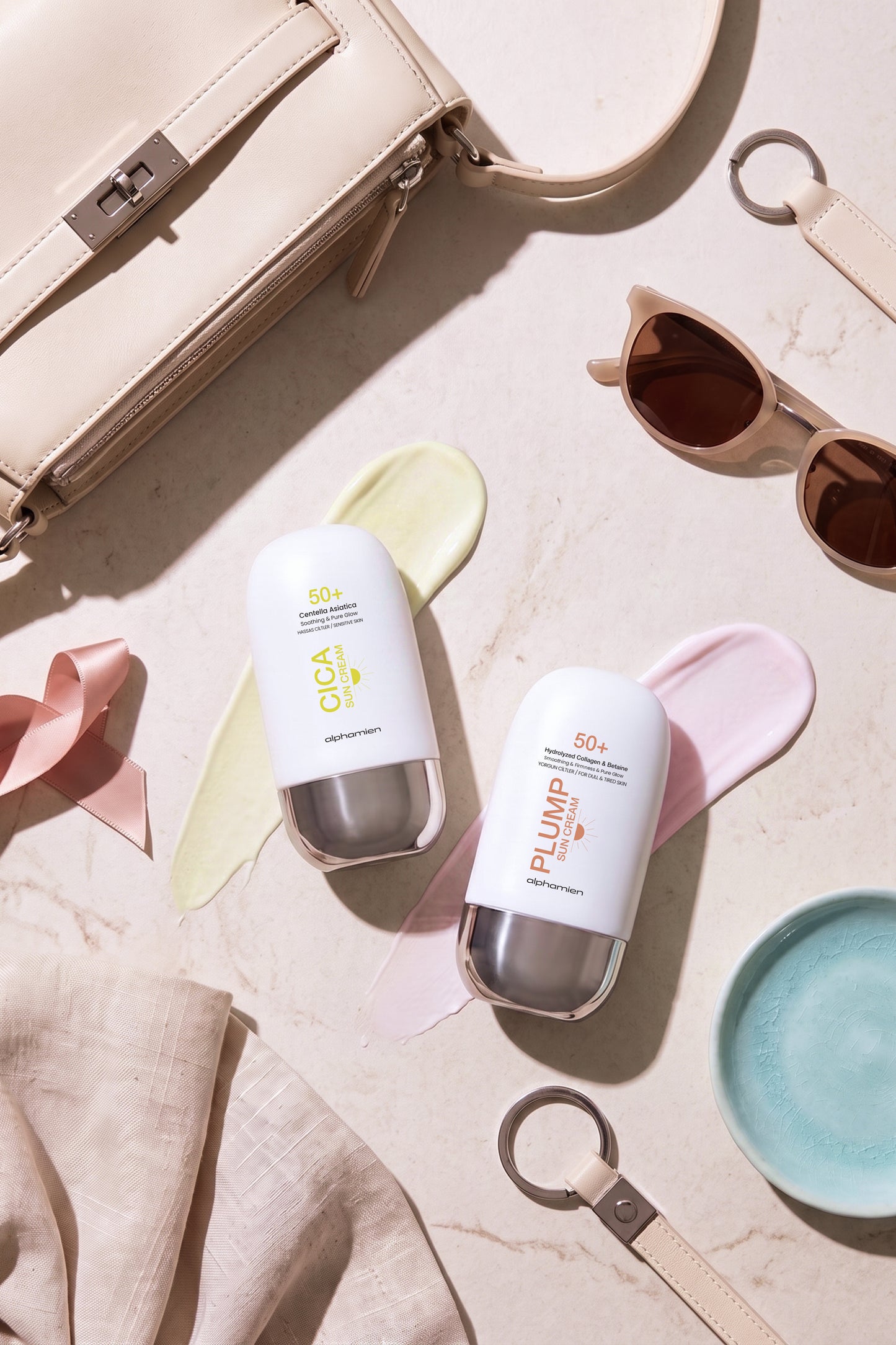 Cica Sun Cream + Plump Sun Cream SPF50+ PA++++ UVA/UVB 50 ml 2’li Güneş Kremi Seti