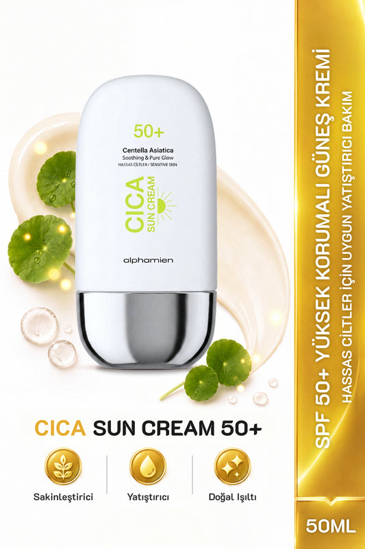 Cica Sun Cream Centella Asiatica / Hassas Ciltlere Özel SPF50+ PA+++++ UVA/UVB 50ml