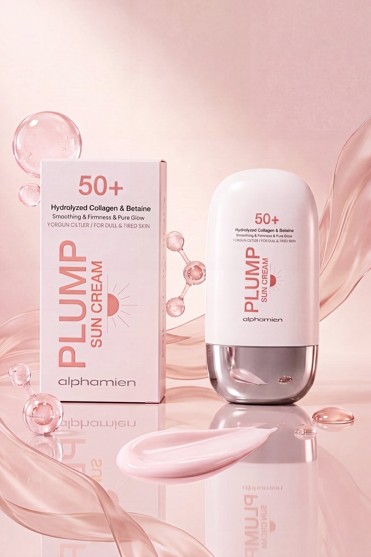 Plump Sun Cream Hydrolyzed Collagen & Betaine / Yorgun Ciltlere Özel SPF50+ PA+++++ UVA/UVB 50ml